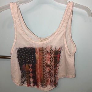 American flag braided crop top
